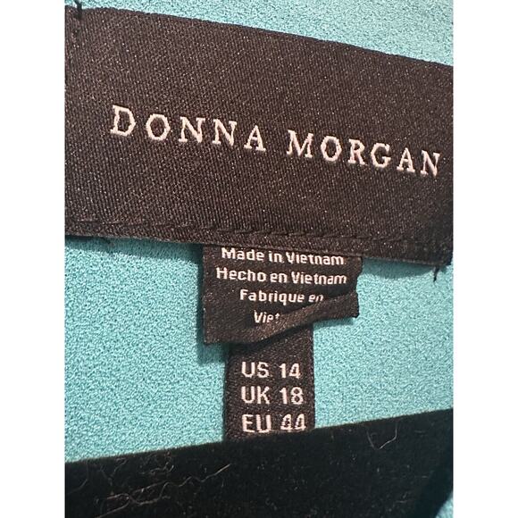 Donna Morgan Women’s Aqua Blue Knot-Front Dress Size 14 NWOT - Picture 9 of 16
